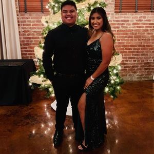 Green Sequin Prom Dress